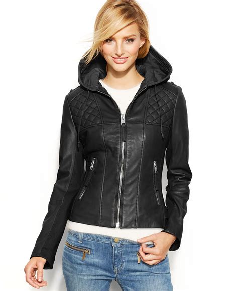 michael kors leather jacket with hood|michael kors coats outlet.